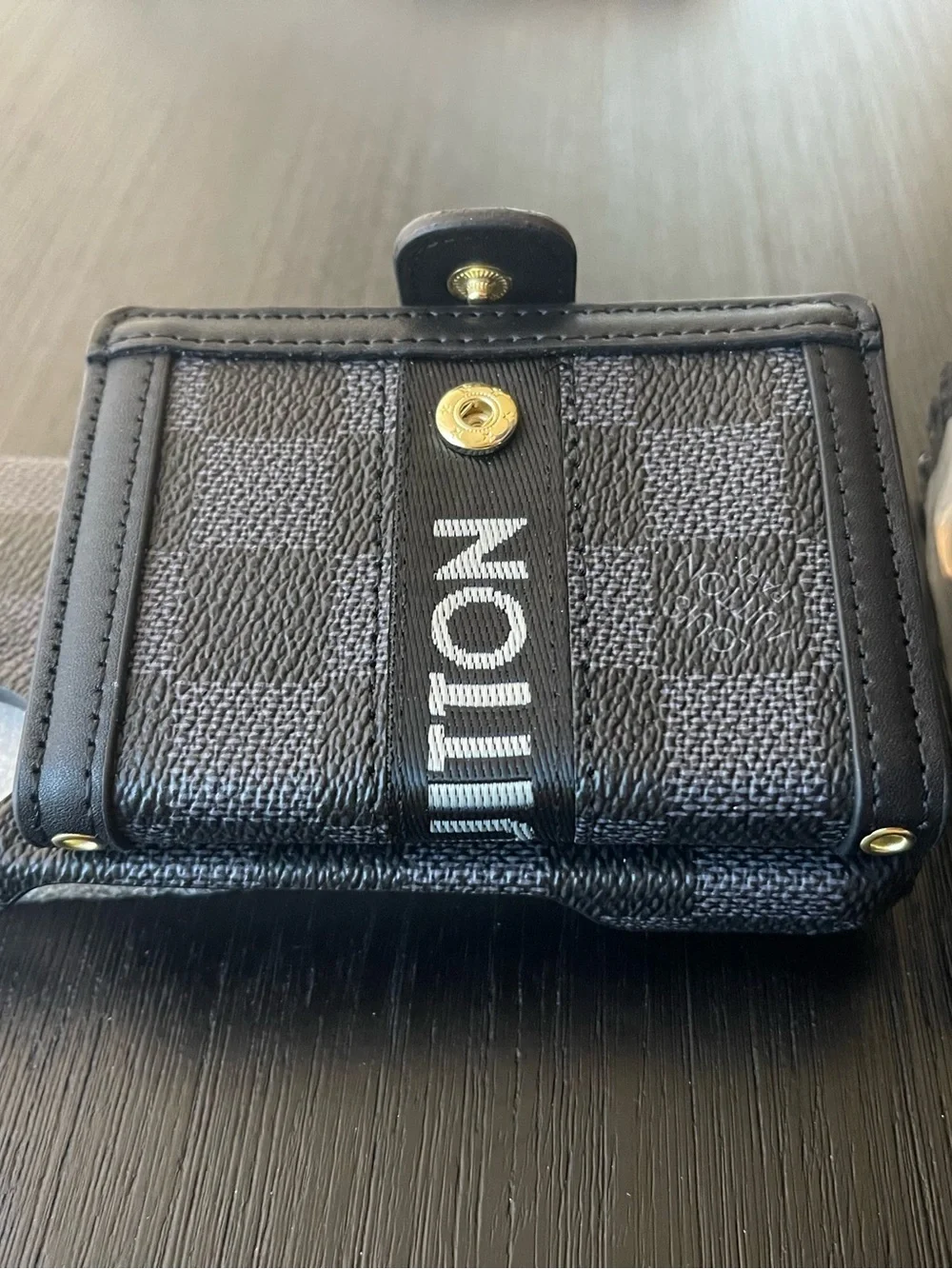 iPhone 16 Regular Crossbody Black and Gray  Phone Wallet Phone Case